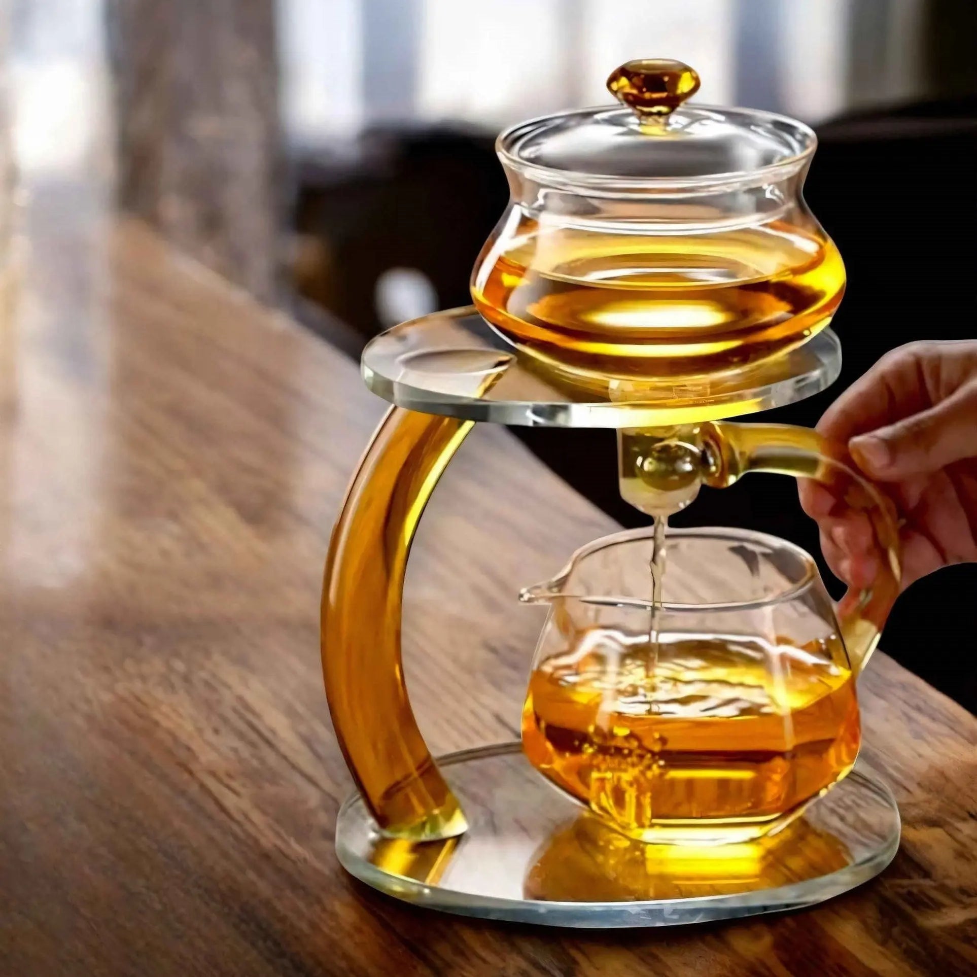 Glazen Theepot met Magnetisch Filter Infuser Goud Zwart Warmtebestendig Premium | Restfield